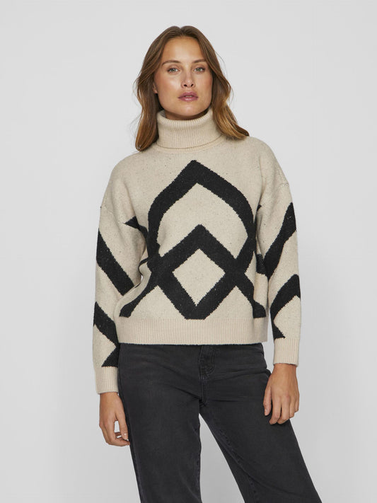 VILA  CILLIE ROLLNECK KNIT CREME