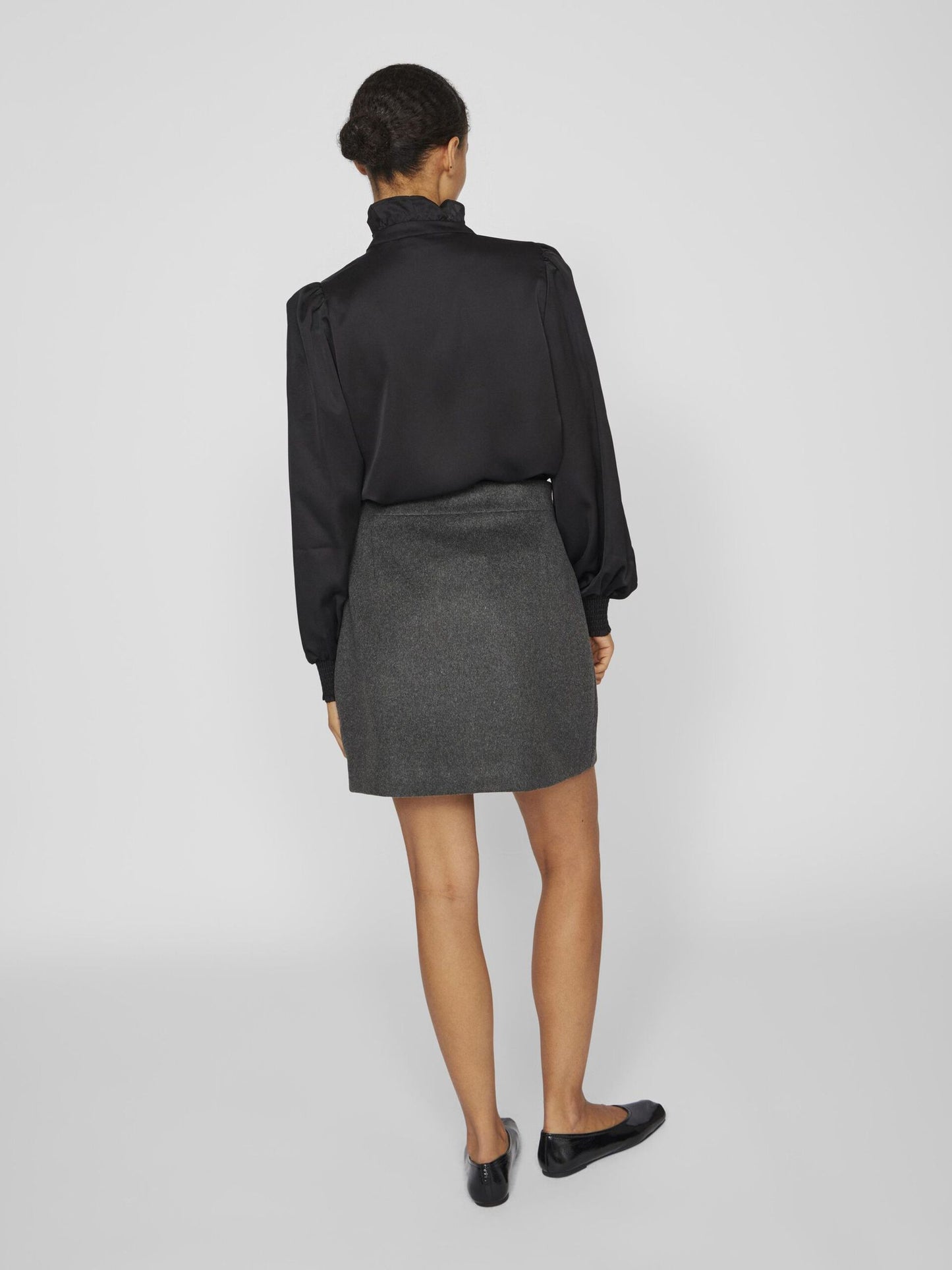 VILA  OCTO TAILORED SKIRT DARK GREY MELANGE