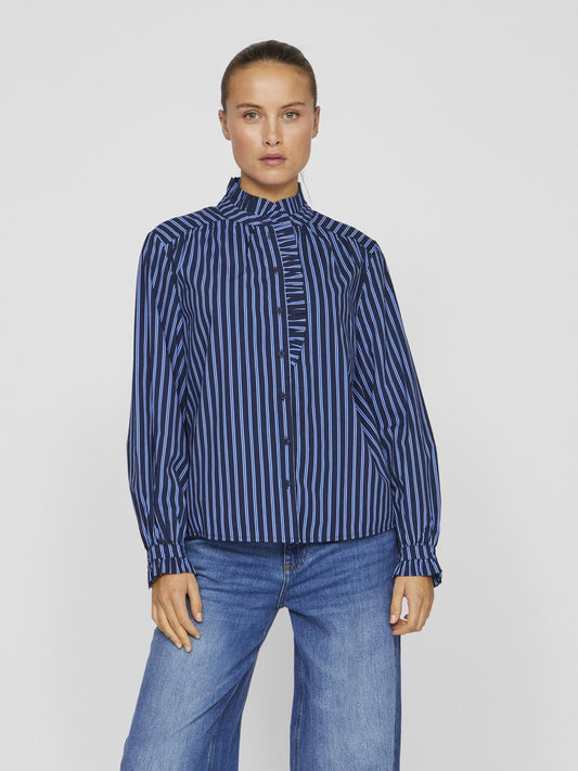 VILAMUTTE FRILL SHIRT NAVY