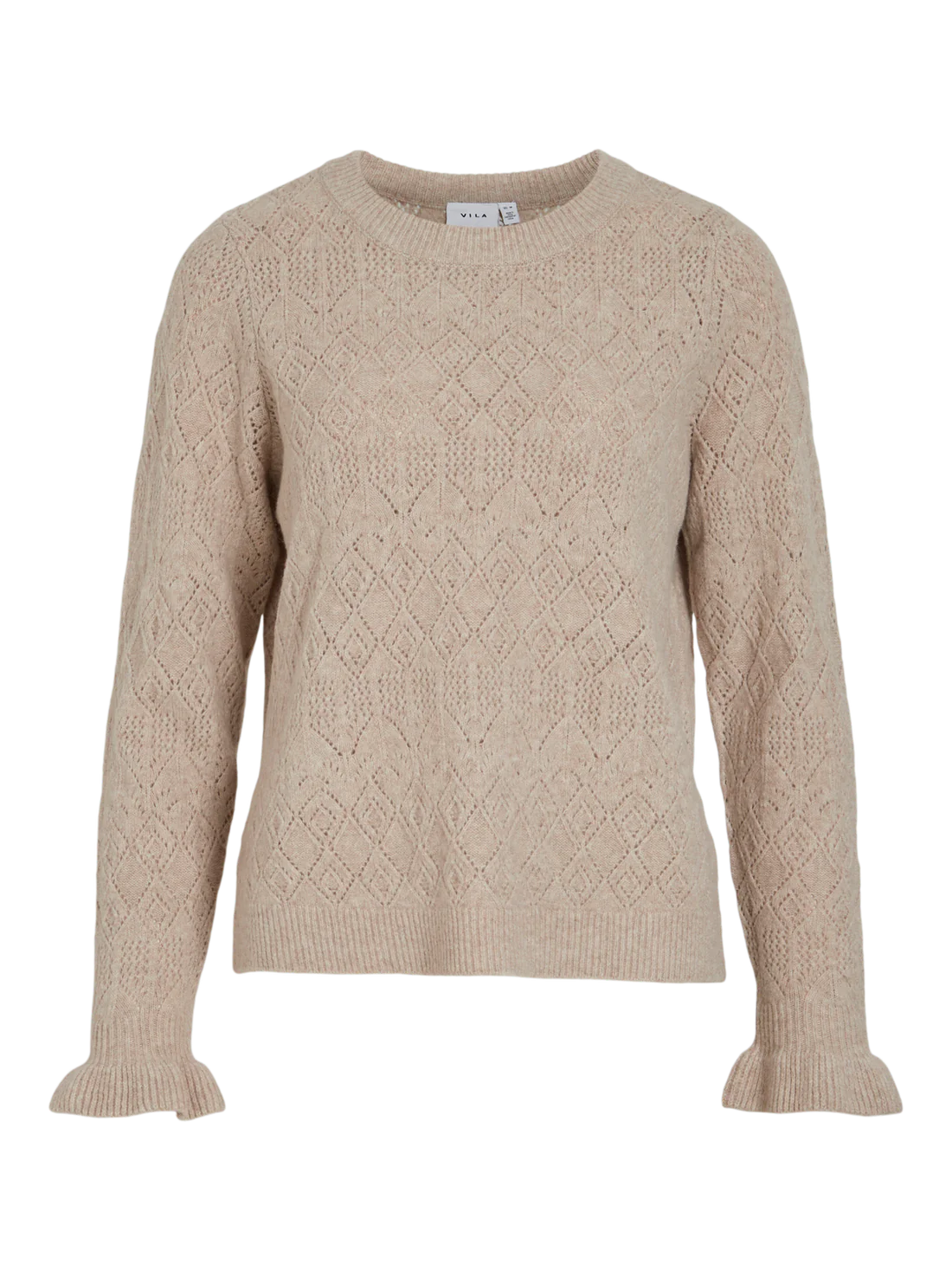 VILA JACIA O NECK KNIT NATURAL MELANGE