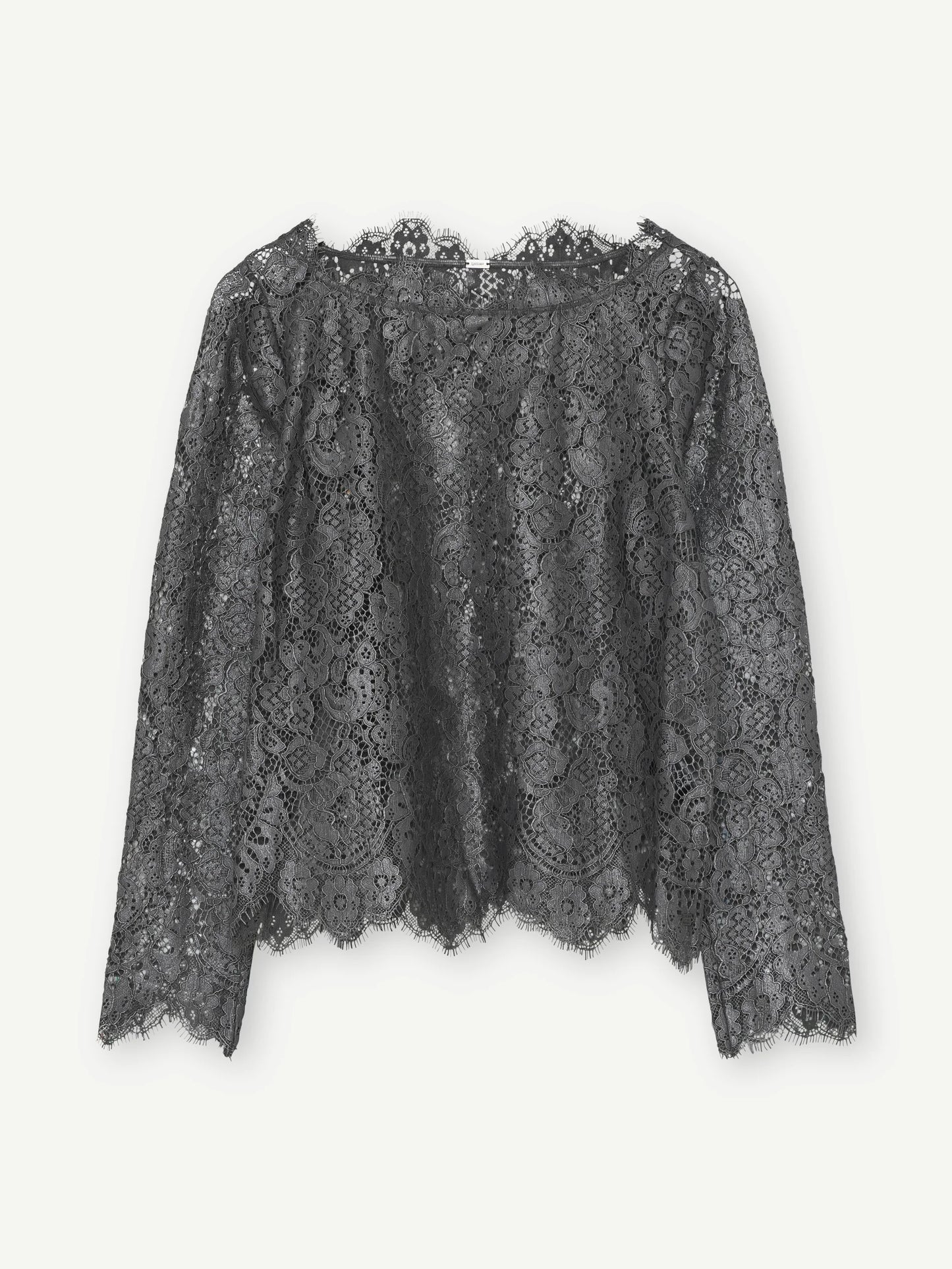 GUSTAV LAICA LACE BLOUSE DARK GREY