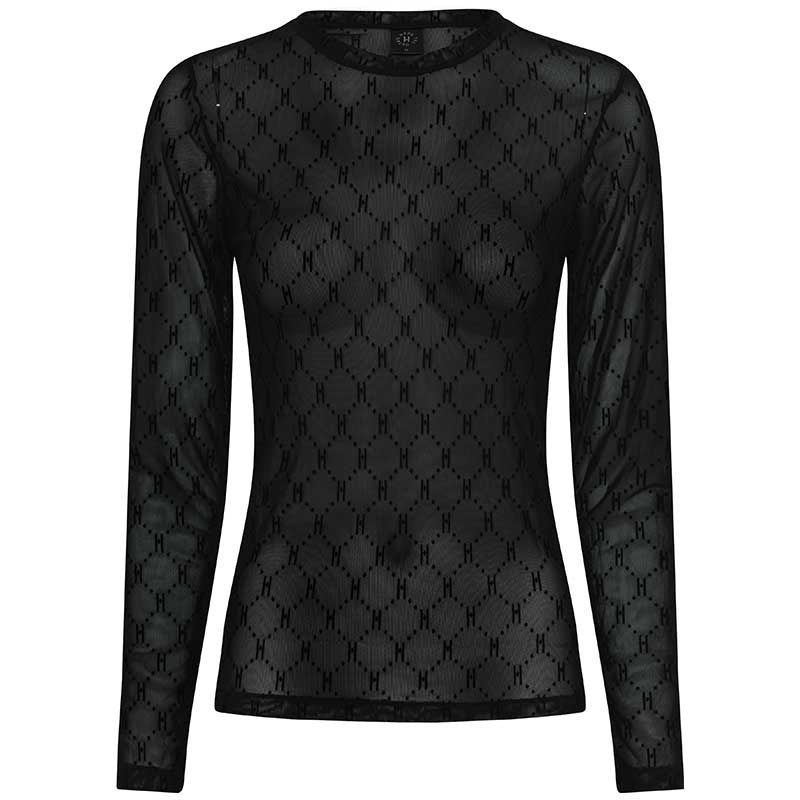 HTD MESH BLOUSE BLACK