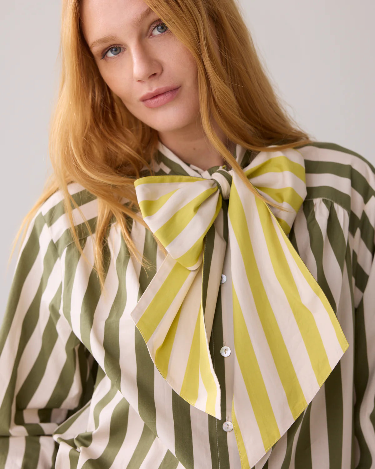 SUMMUM BLOUSE BOW TIE PRINTED STRIP