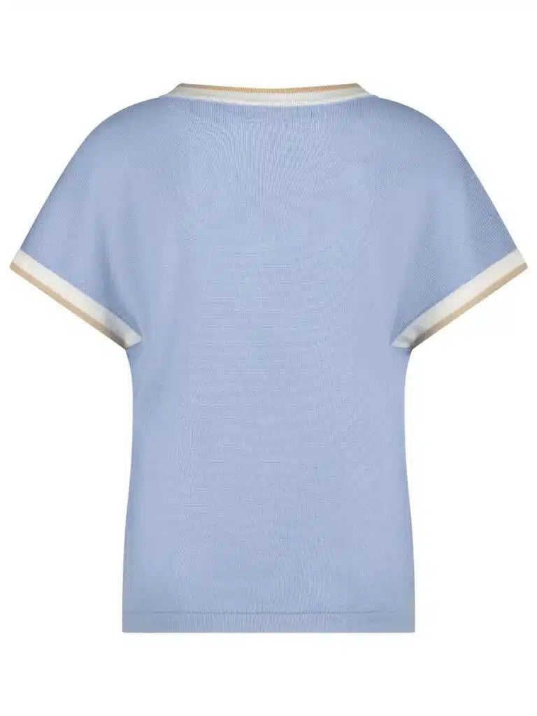 RED BOTTON JERRY V NECK LIGHT BLUE