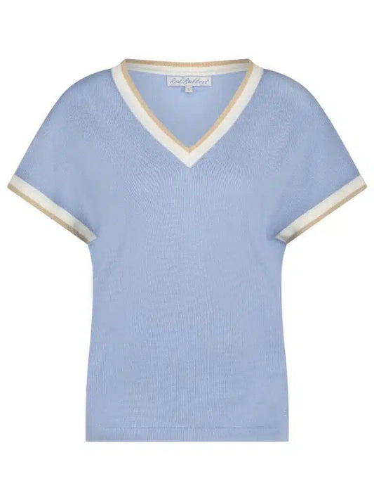 RED BOTTON JERRY V NECK LIGHT BLUE