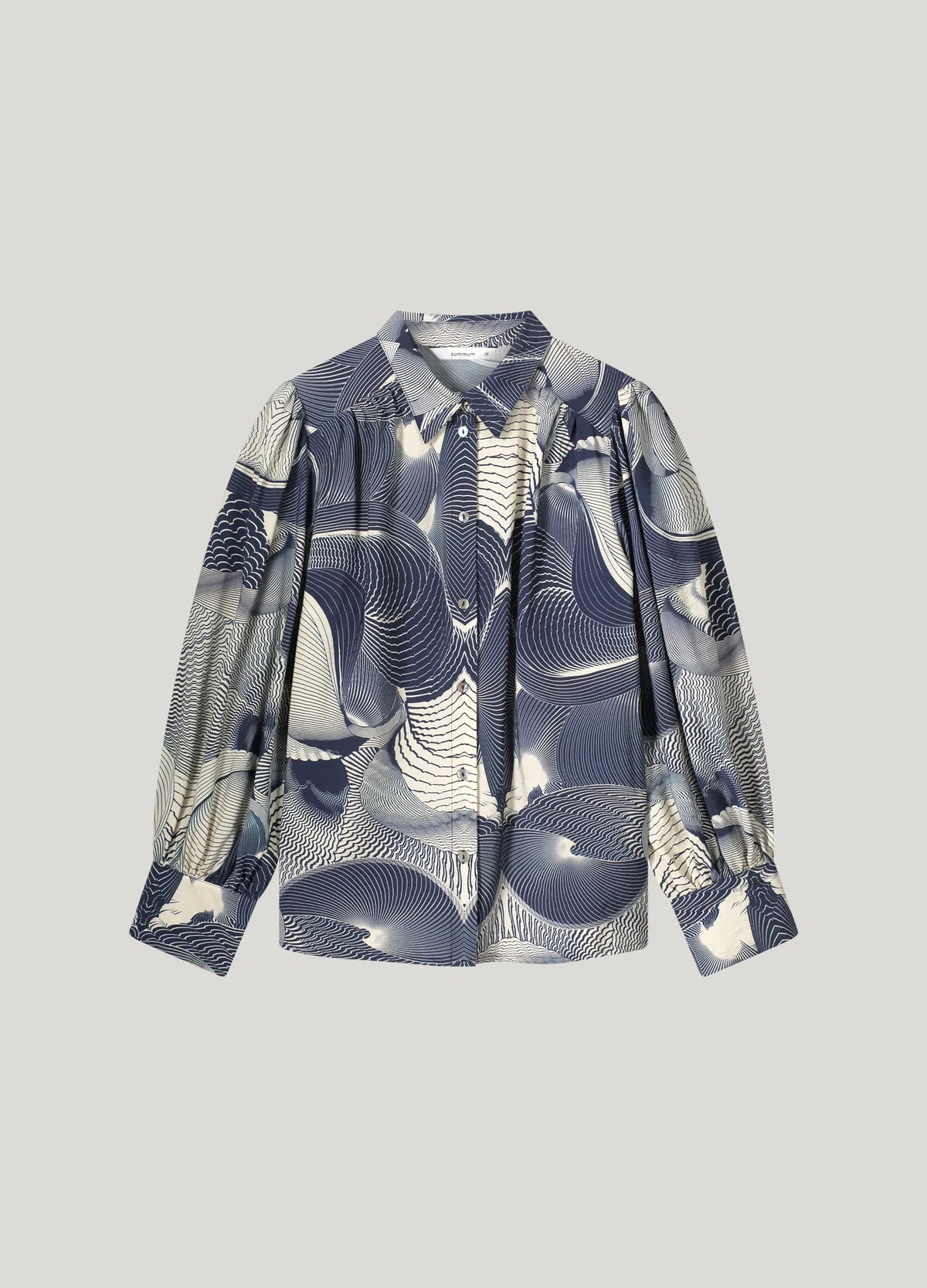 SUMMUM BLOUSE TWO TONE PRINT NAVY