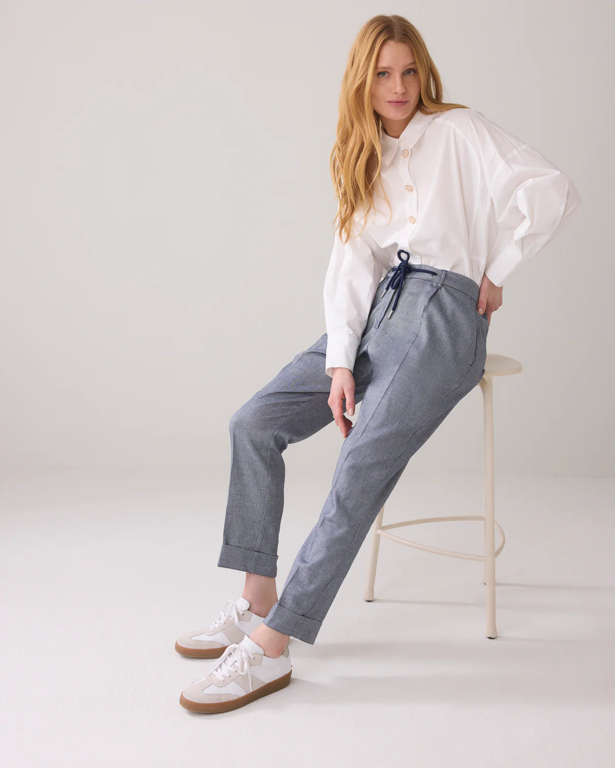 SUMMUM TROUSERS LINEN BLEND TWILL