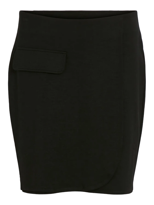 VILA DENTA RW SHORT SKIRT BLACK