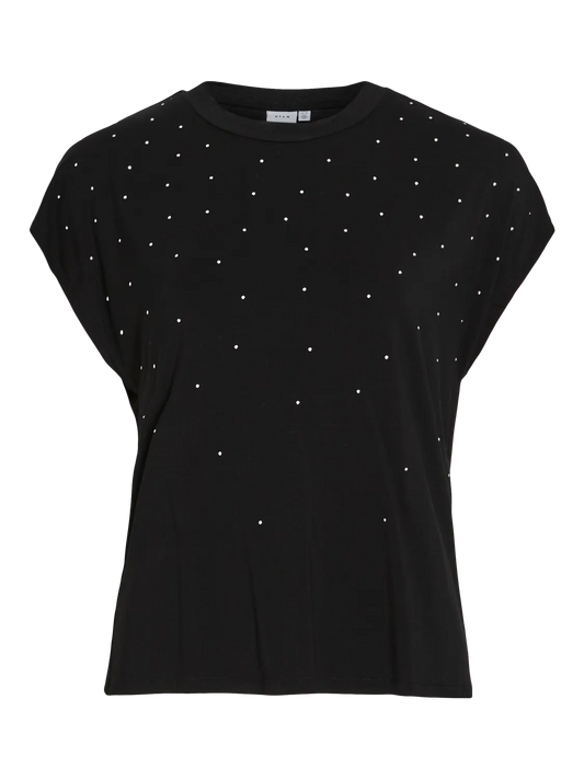 VILA VOVLAN S/S T-SHIRT BLACK