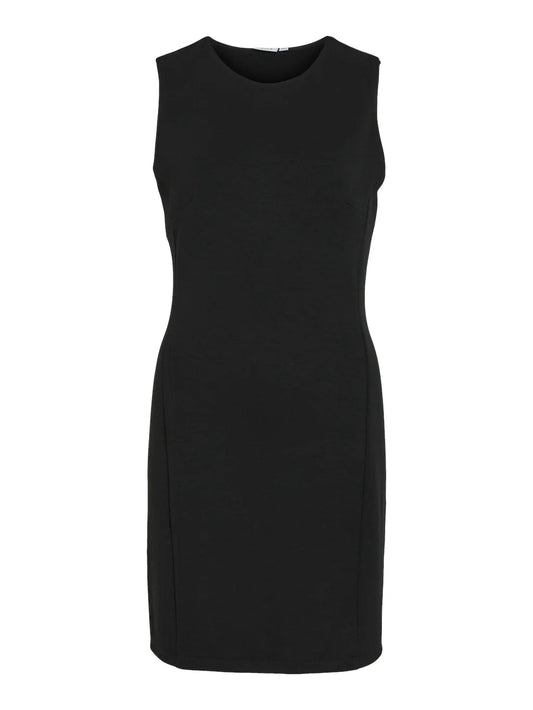 VILA DENTA O-NECK 2/4 DRESS BLACK