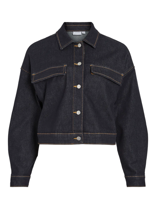 Vila Vimensina Denim Jacket Dark Blue Denim