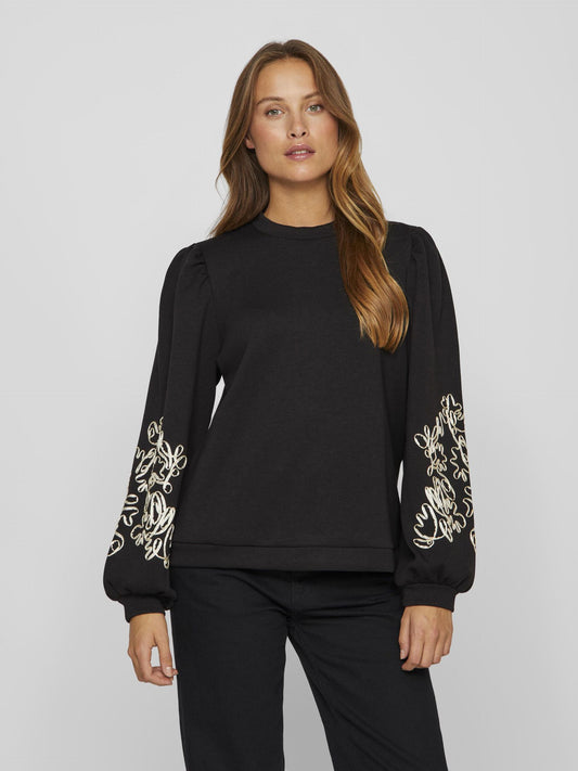 Vila Visif O-Neck Sweat Black