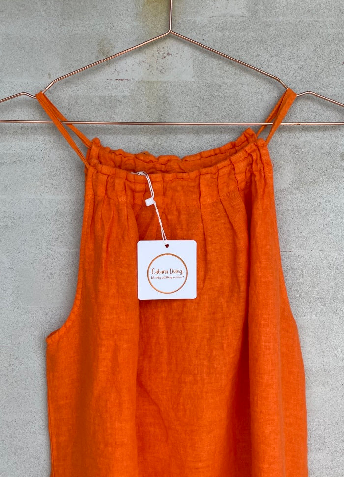 Cabana Living, Lino Dress Orange