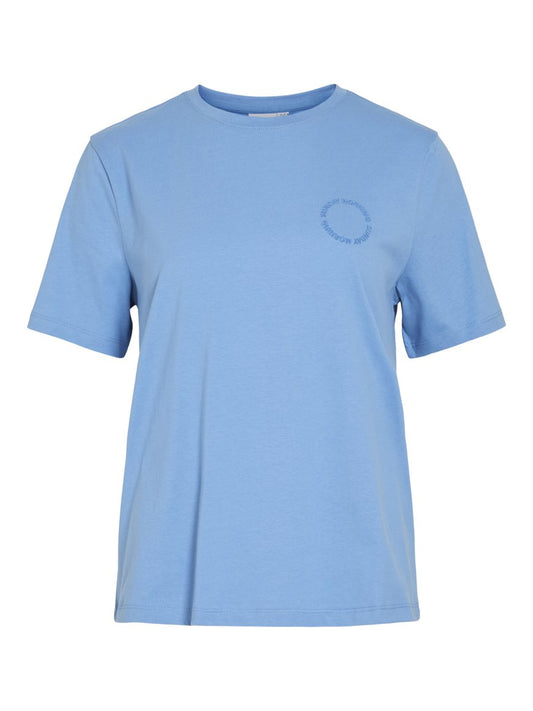 VILA SYBIL O NECK TEE  LIGHT BLUE