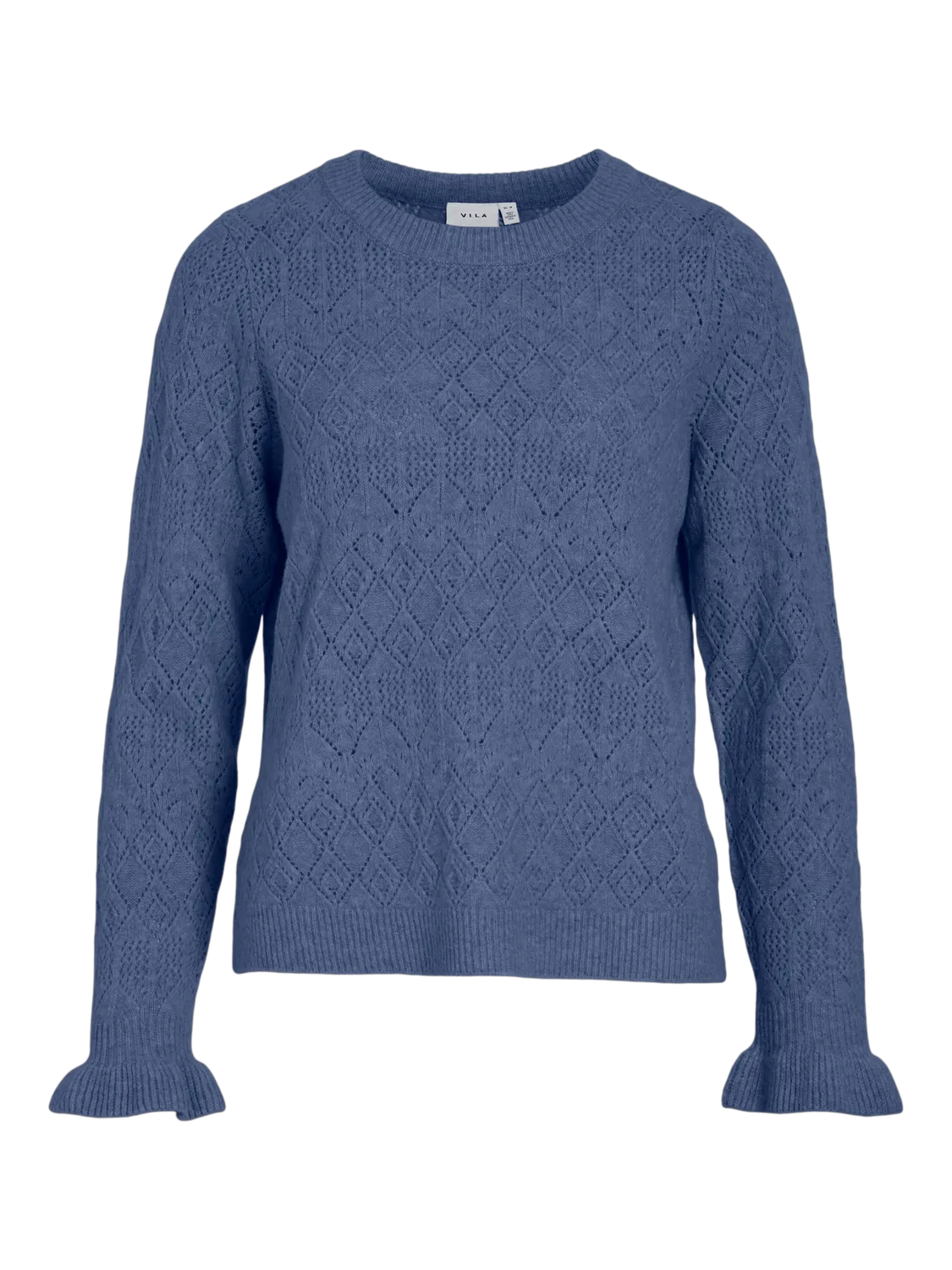 VILA JACIA O NECK KNIT BLUE