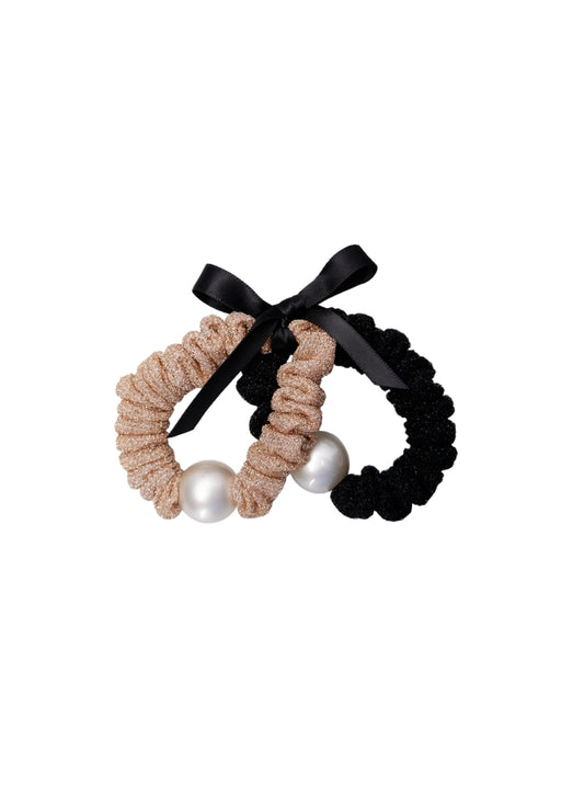 BLACK COLOUR  MINI SCRUNCHIE 2 PCS